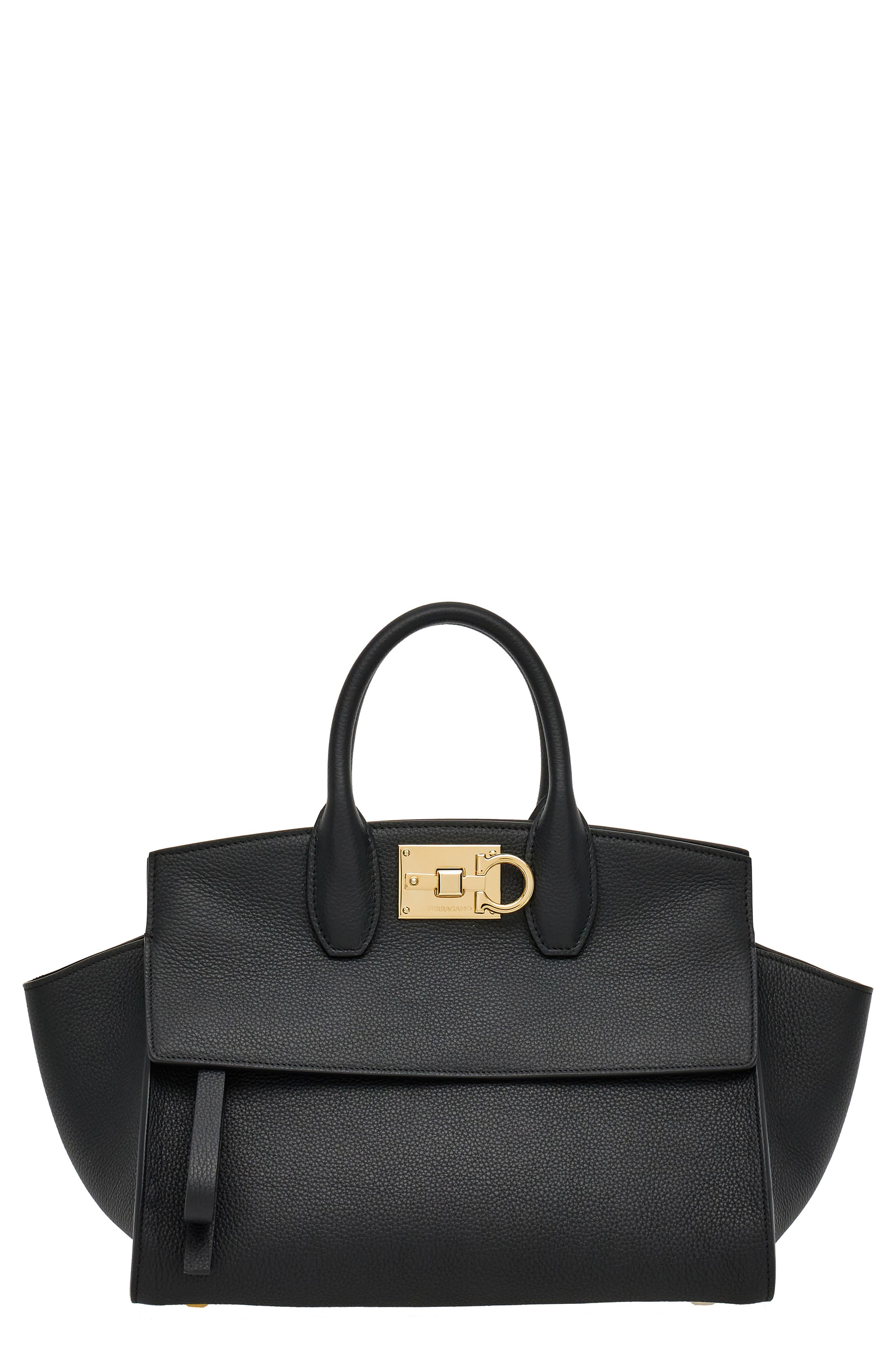 FERRAGAMO The Studio Soft Small Leather Top-Handle Bag, Main, color, 