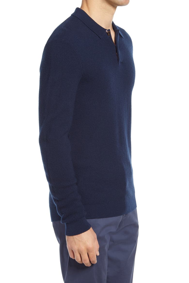 Batha Long Sleeve Polo, Alternate, color, NAVY