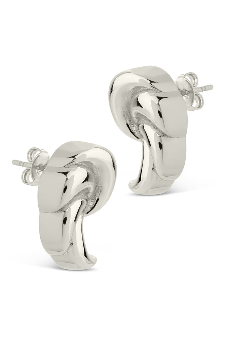 French Horn Stud Earrings, Alternate, color, SILVER