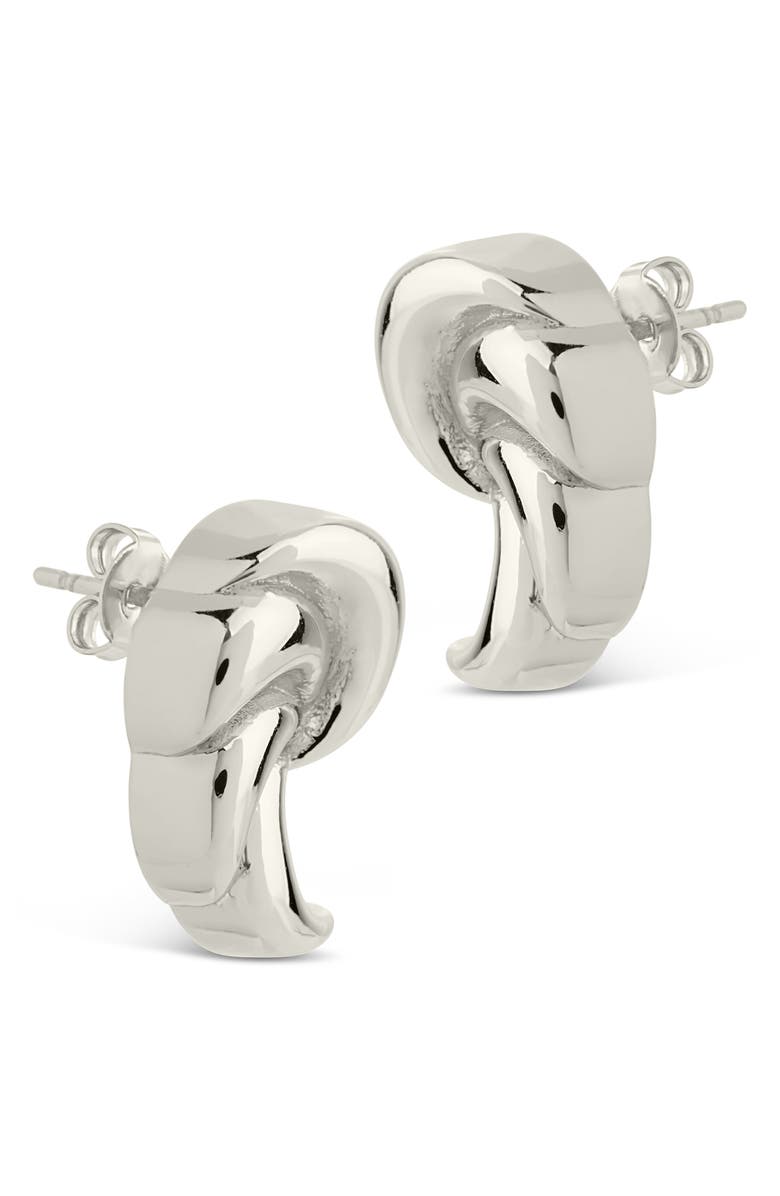 Sterling Forever French Horn Stud Earrings, Alternate, color, Silver