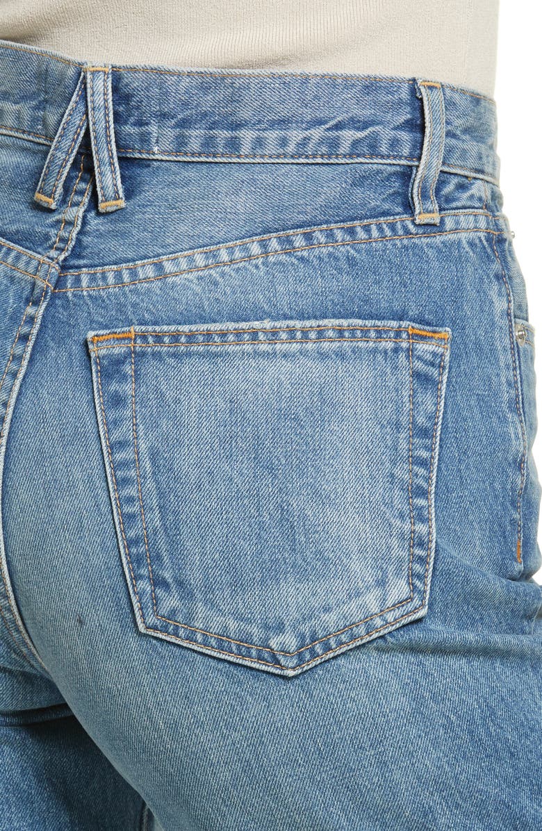 SLVRLAKE London Ripped High Waist Crop Straight Leg Jeans, Alternate, color,