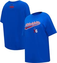 PRO STANDARD Women's Pro Standard Royal Philadelphia 76ers Script Boyfriend T-Shirt