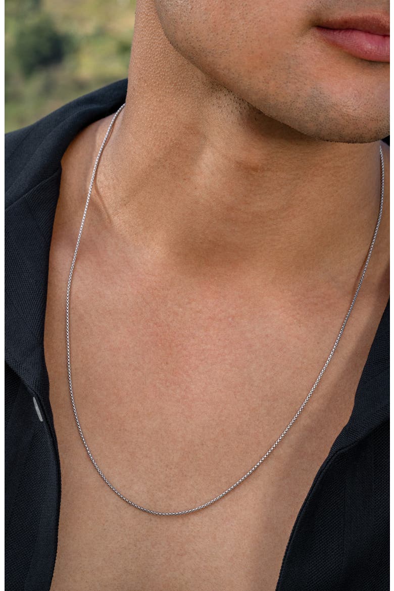 Men's 14K Gold Box Chain Necklace (Nordstrom Exclusive), Alternate, color, 14K WHITE GOLD