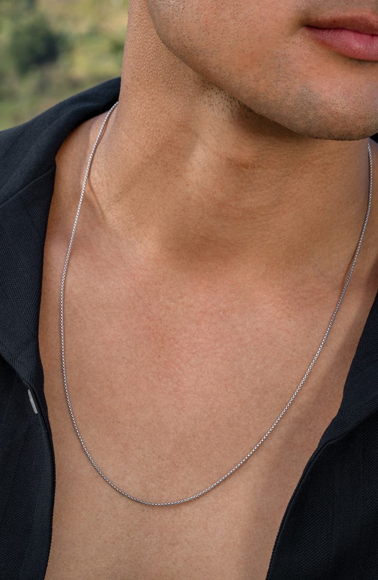 Bony Levy Men's 14K Gold Box Chain Necklace, Alternate, color, 14K White Gold