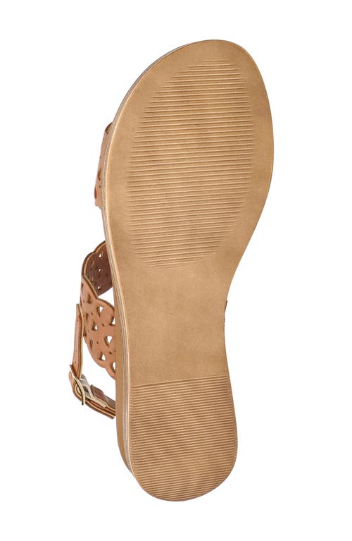 Bella Vita Zoe Italy Perforated Sandal In Whiskey Italian Leather