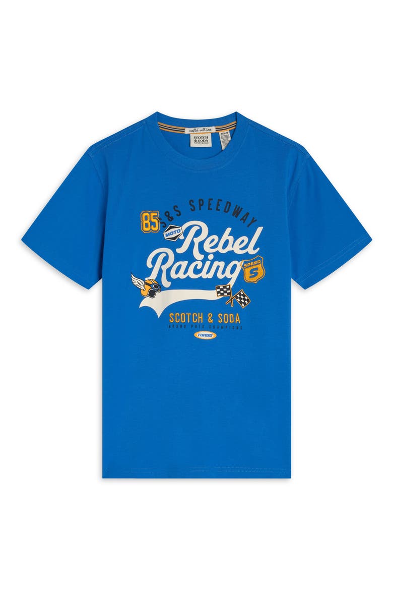 Kids' Embroidered Graphic T-Shirt, Main, color, STRONG BLUE