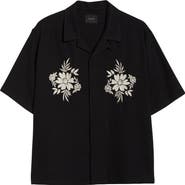 PacSun Floral Appliqué Lyocell Camp Shirt