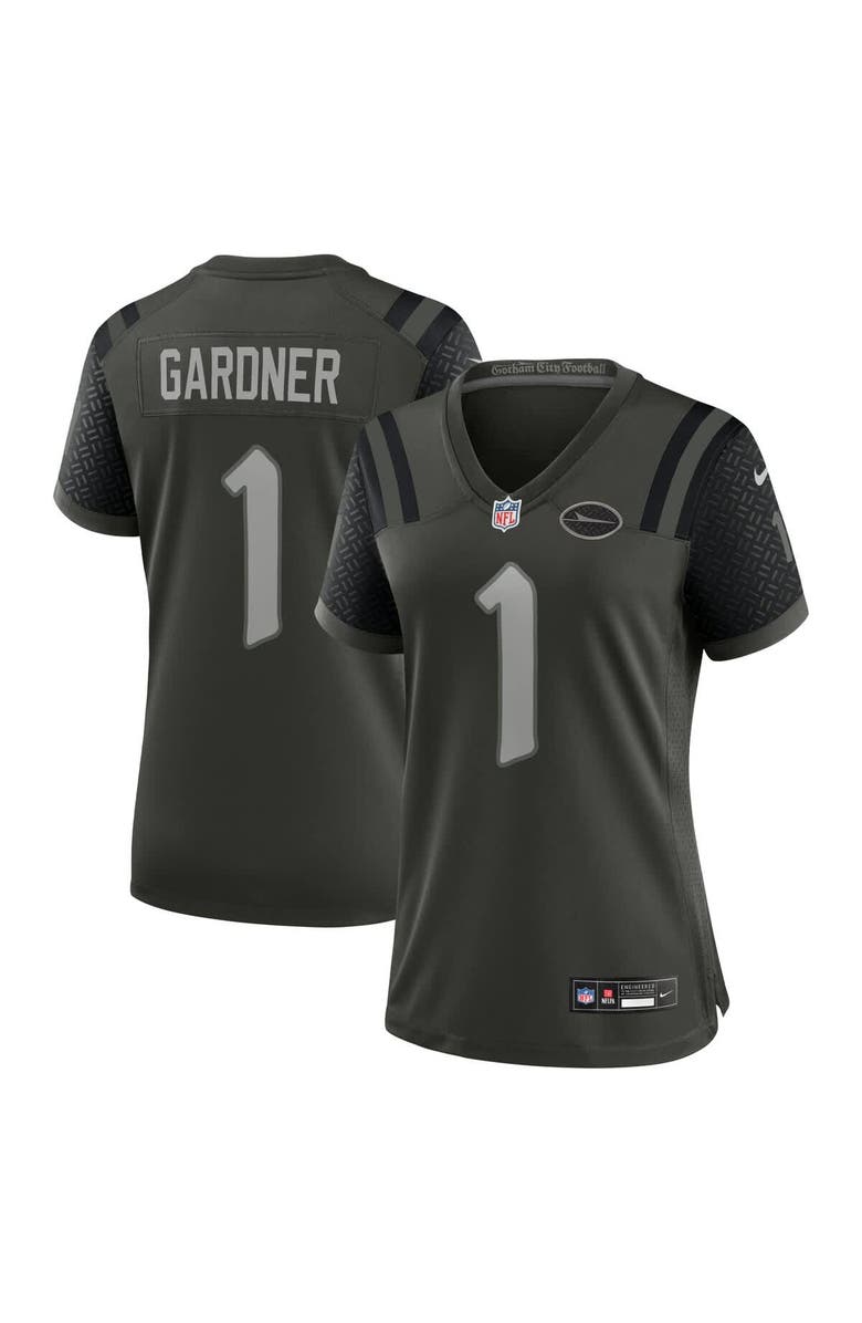 Nike Women's Nike Ahmad Sauce Gardner Gotham Green New York Jets 2025 Rivalries Collection Game Jersey, Main, color, Green