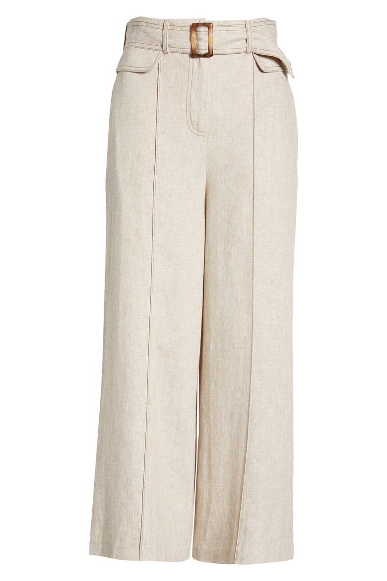 Chriselle Lim Toulouse Wide Leg Crop Trousers, Alternate, color, OATMEAL