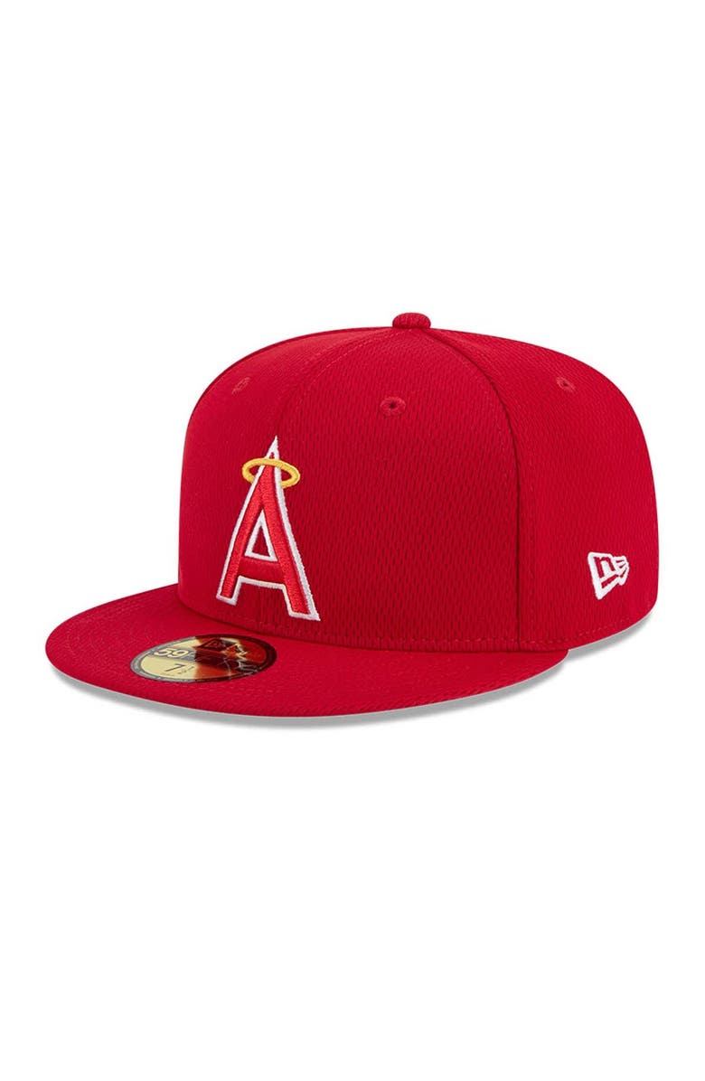 New Era Men's New Era Red Los Angeles Angels 2025 MLB Clubhouse 59FIFTY Fitted Hat, Main, color, Red