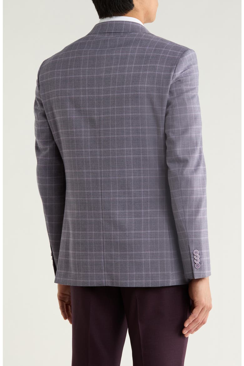 Purple Plaid Notch Lapel Blazer, Alternate, color, PURPLE