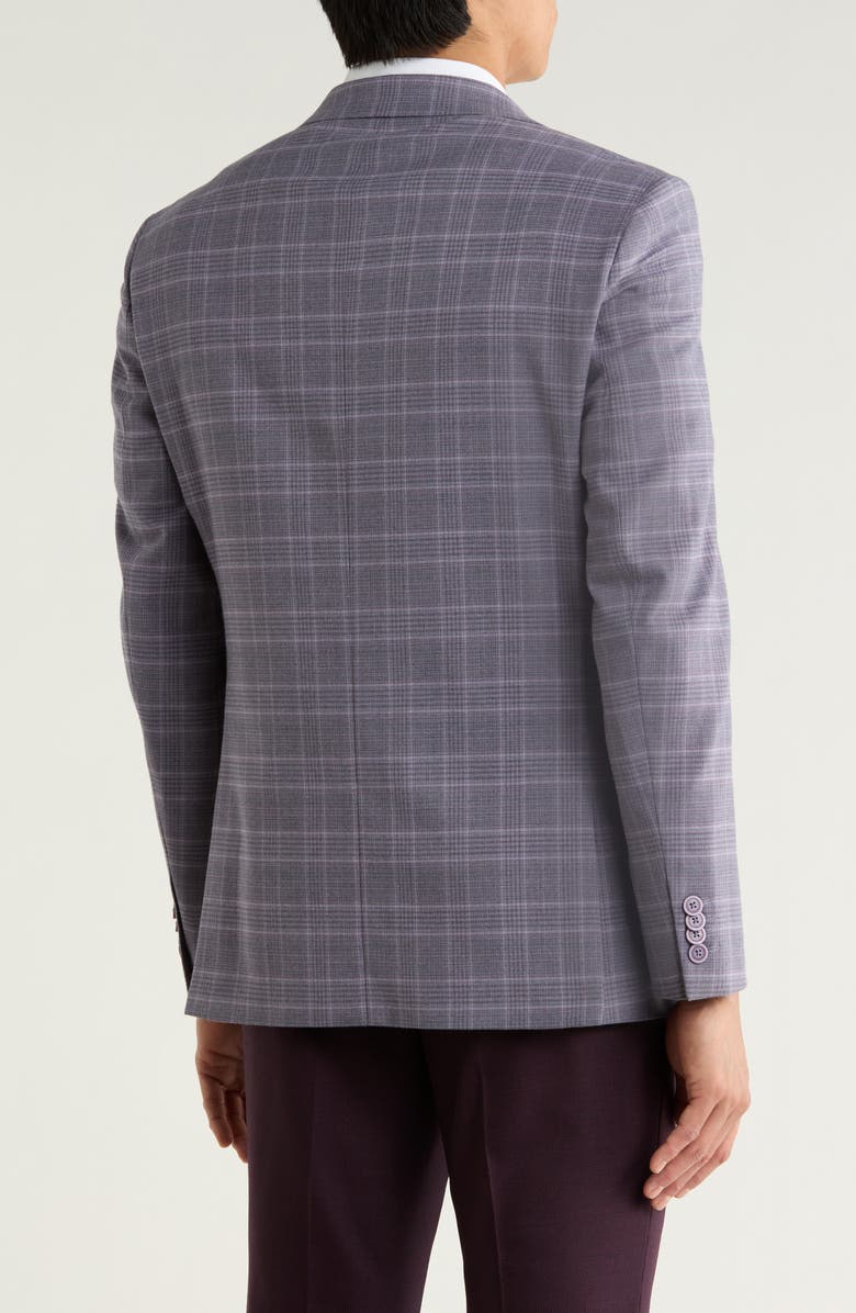 Original Penguin Purple Plaid Notch Lapel Blazer, Alternate, color, Purple