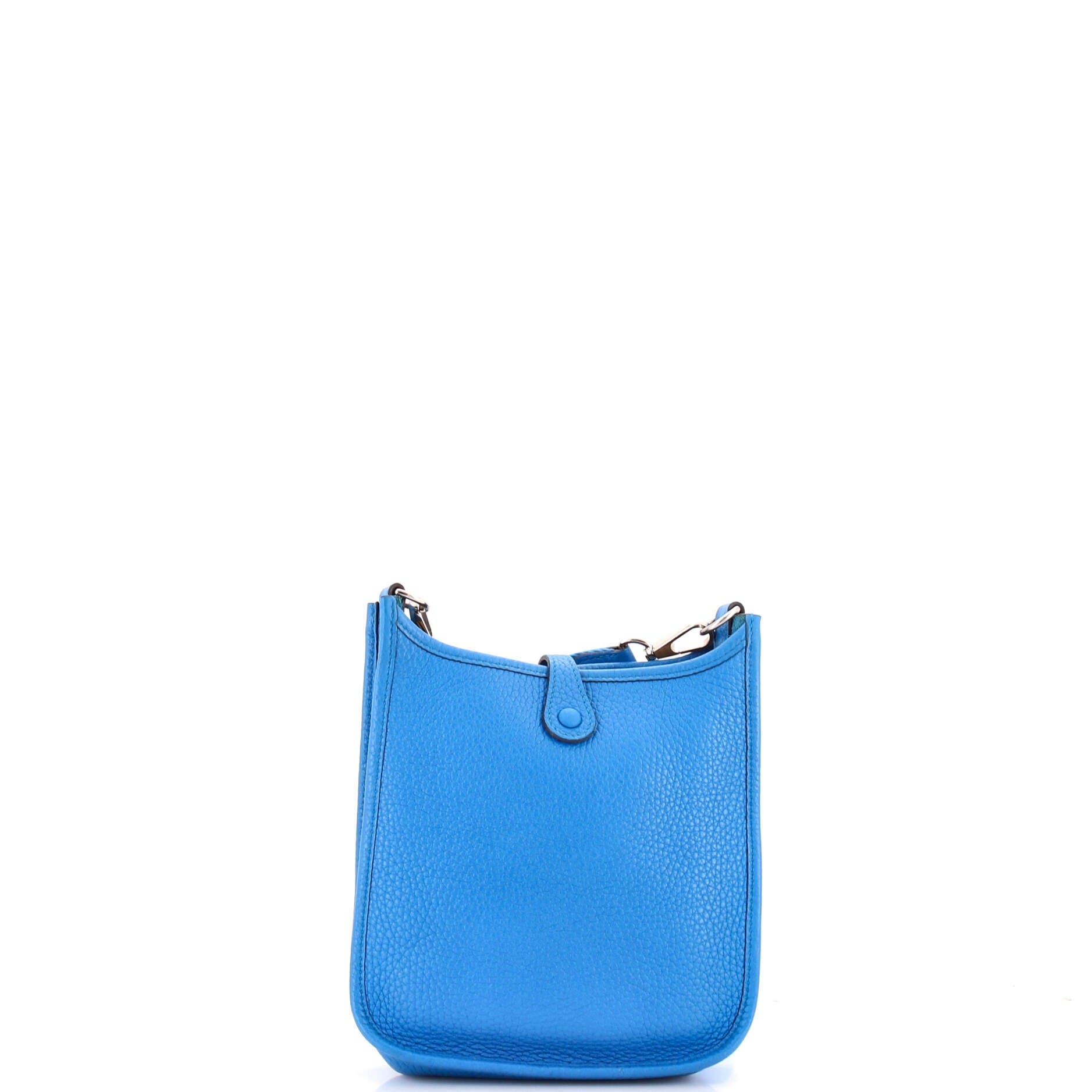 Pre-Owned Hermes Evelyne Bag Gen III Clemence TPM, Alternate, color, Bleu Zanzibar