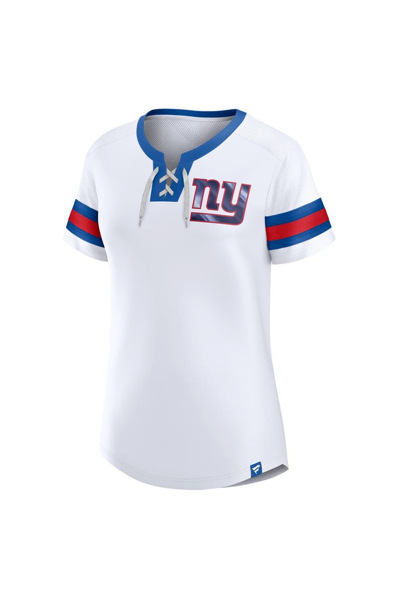 Women's Fanatics Branded White New York Giants Sunday Best Lace-Up T-Shirt, Alternate, color, White
