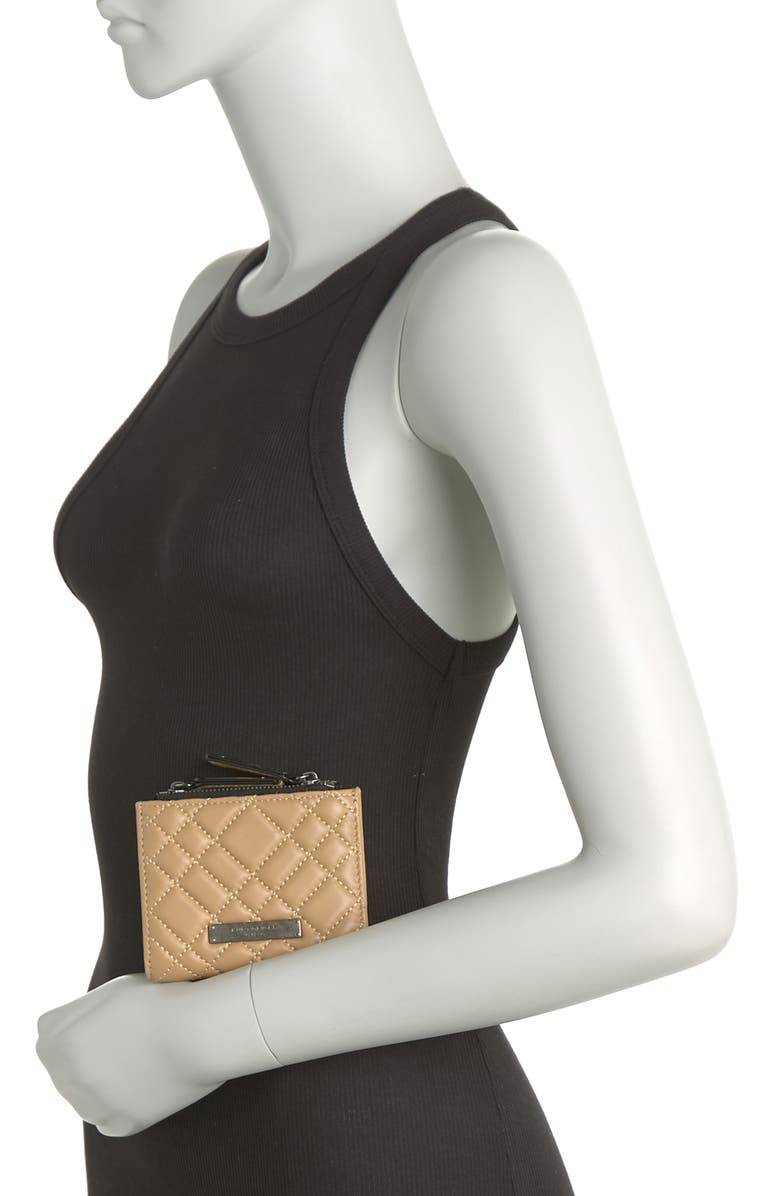 Kurt Geiger London Quilted Leather Coin & Card Case, Alternate, color, 