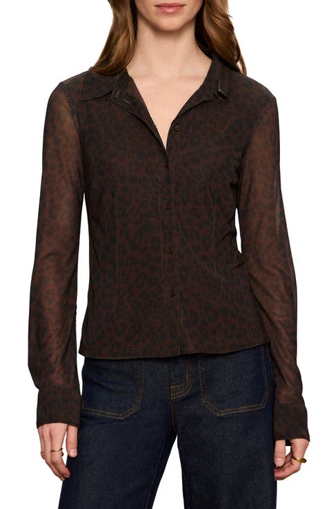 Mesh Button-Down Shirt