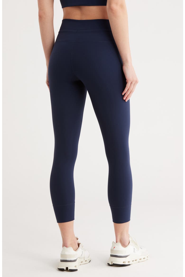 Perform High Waist Drawstring Leggings, Alternate, color, NAVY SAPPHIRE