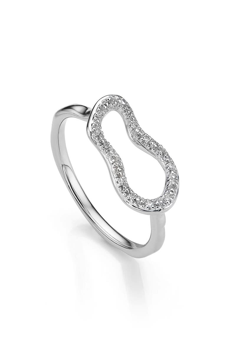 Monica Vinader Riva Mini Pod Vermeil Diamond Ring, Main, color, 