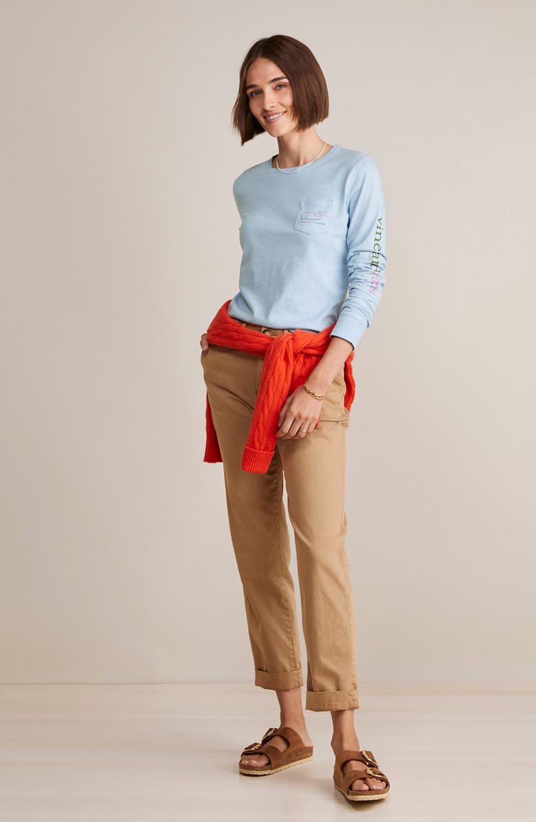 vineyard vines Ombré Whale Long Sleeve Cotton Graphic Pocket T-Shirt, Alternate, color,