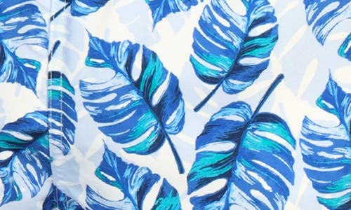 Tailorbyrd Tropical Leaves Print Swim Trunks In Green