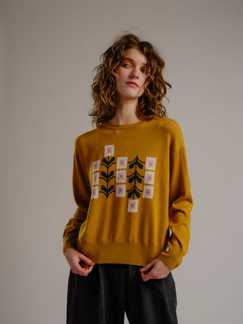 Vintage Floral Crew Sweater