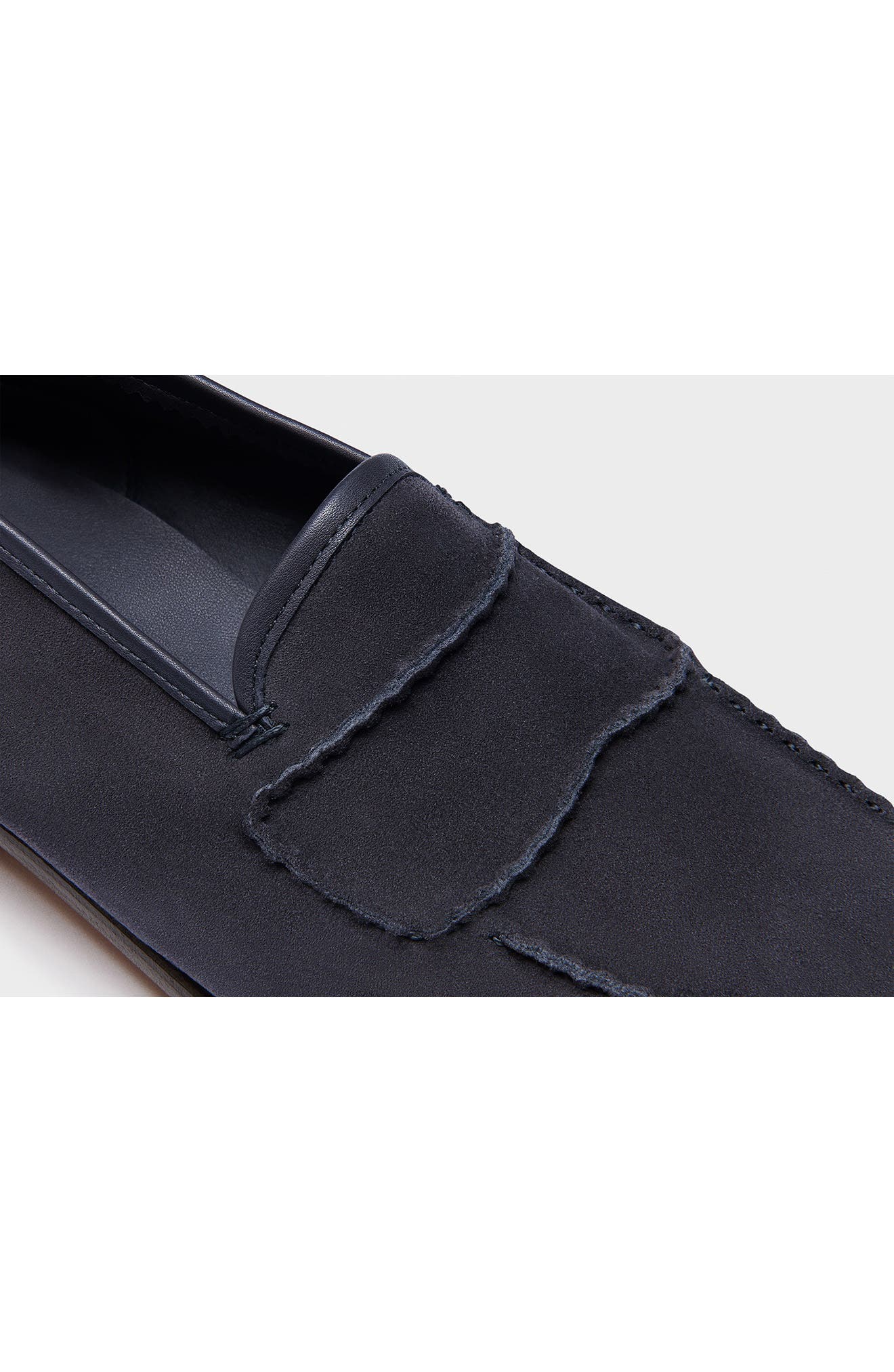 John Lobb Bath Suede Loafer, Alternate, color, Navy