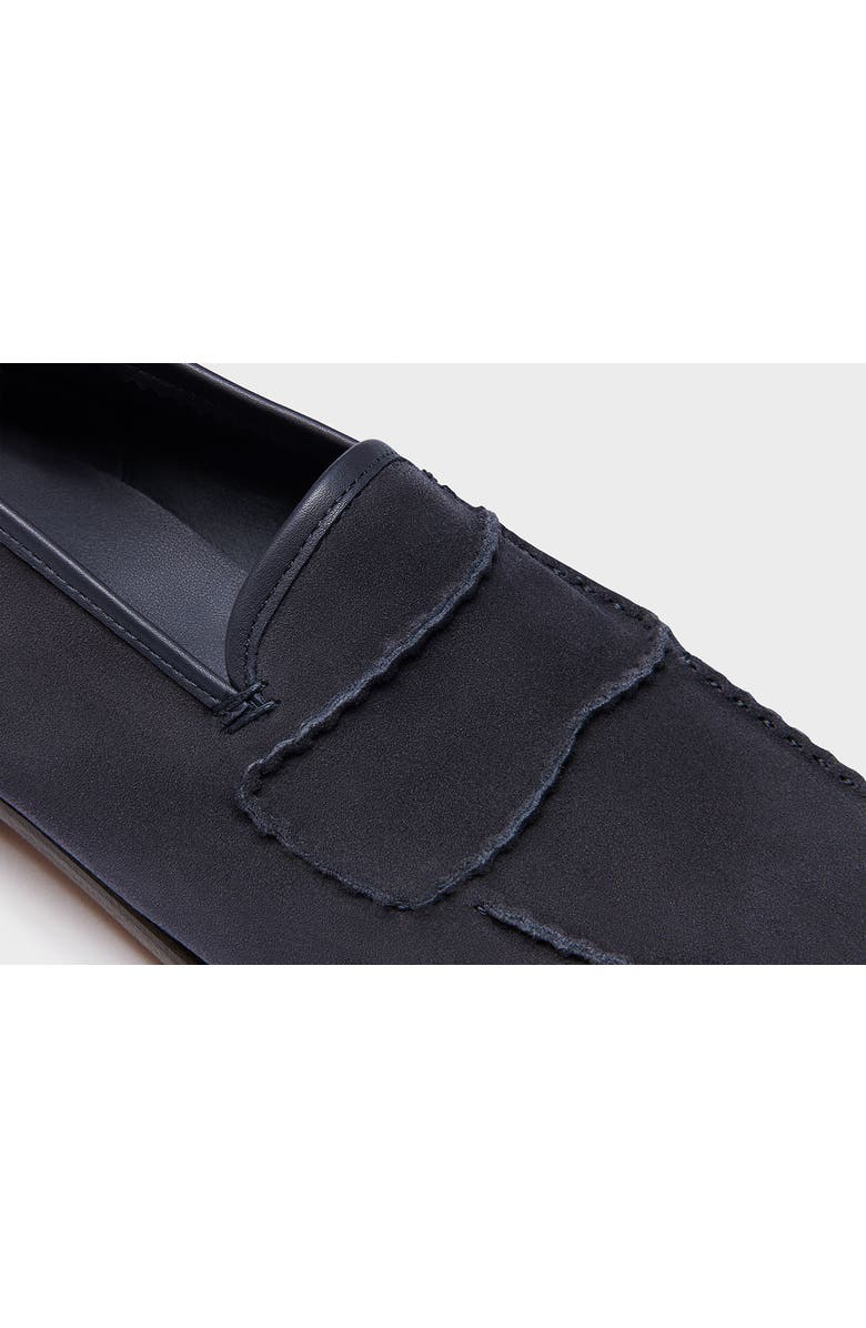 John Lobb Bath Suede Loafer, Alternate, color, Navy