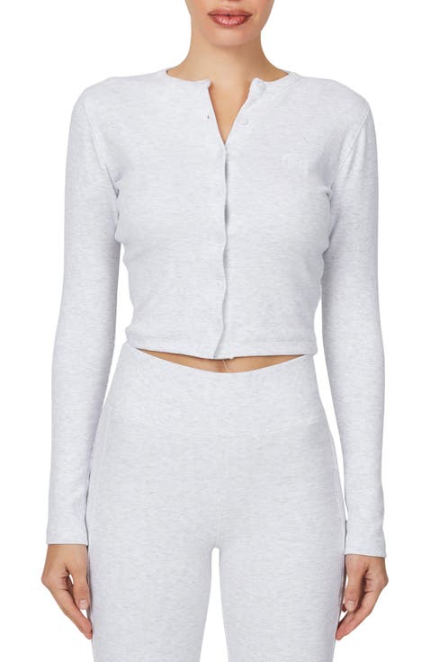 Ribbed Vintage  Buttoned Long Sleeve T-shirt