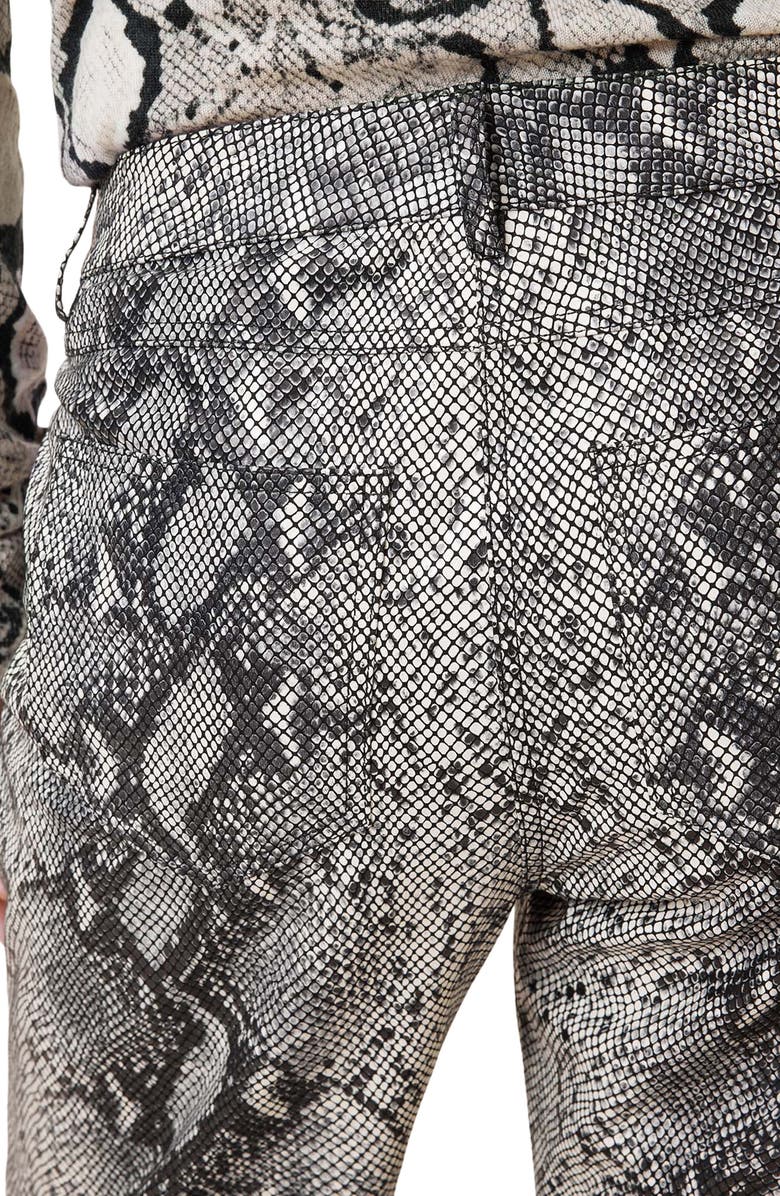AllSaints Saige Snakeskin Embossed Leather Pants, Alternate, color, 