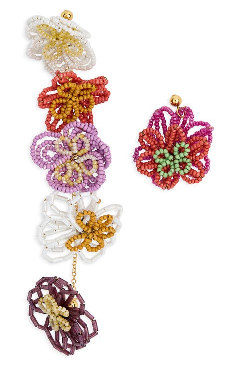 Fabi Asymmetric Flower Earrings