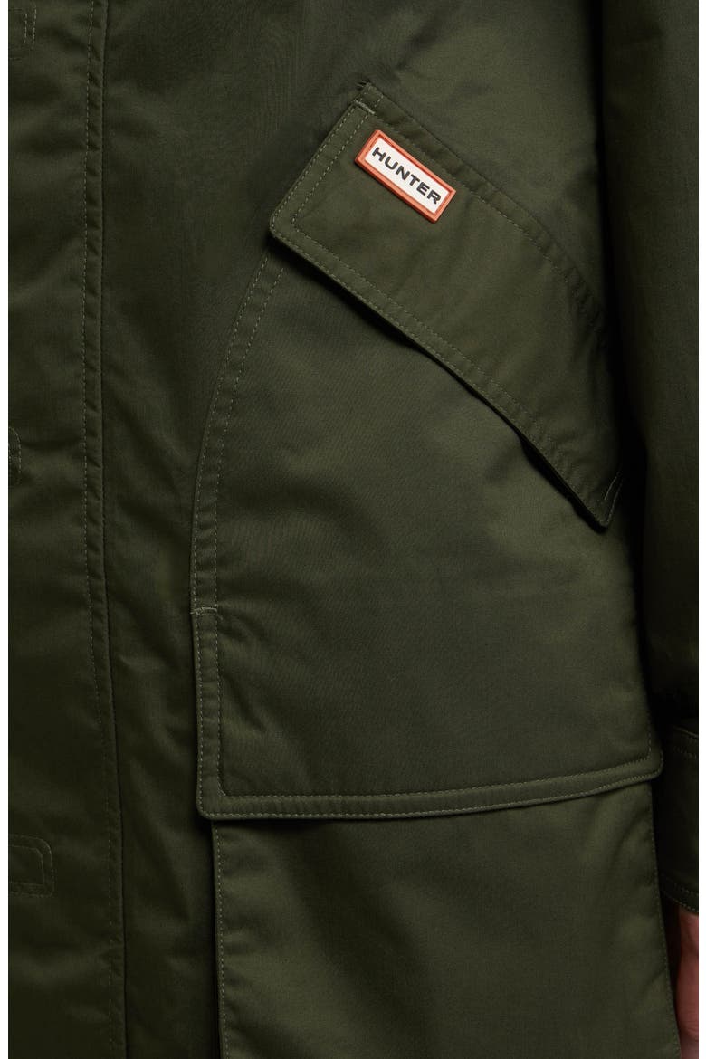 Downing Hooded Rain Jacket, Alternate, color, HUNTER GREEN