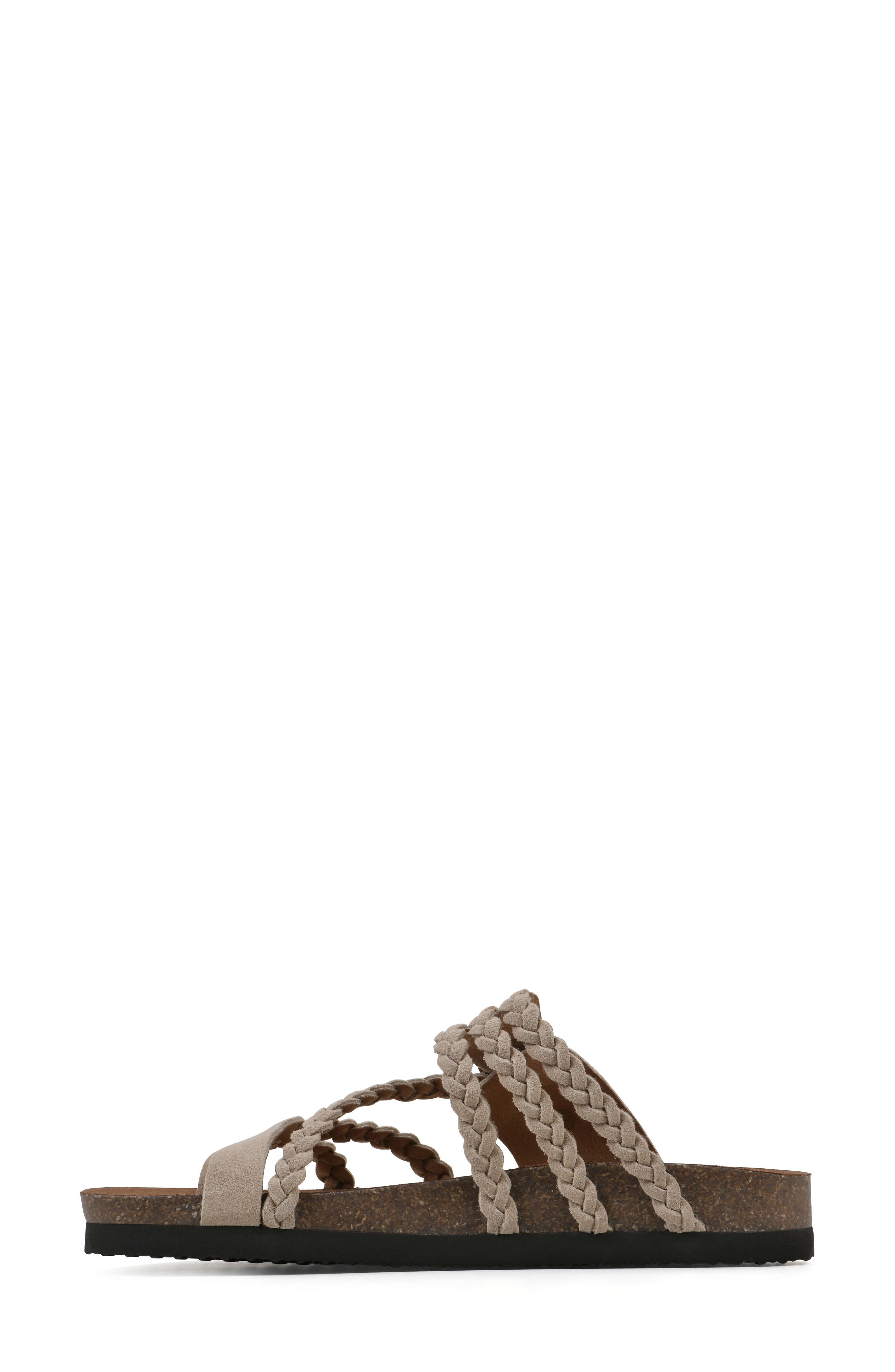 White Mountain Footwear Hayleigh Braided Leather Footbed Sandal, Alternate, color, Sandal Wood/ Suede