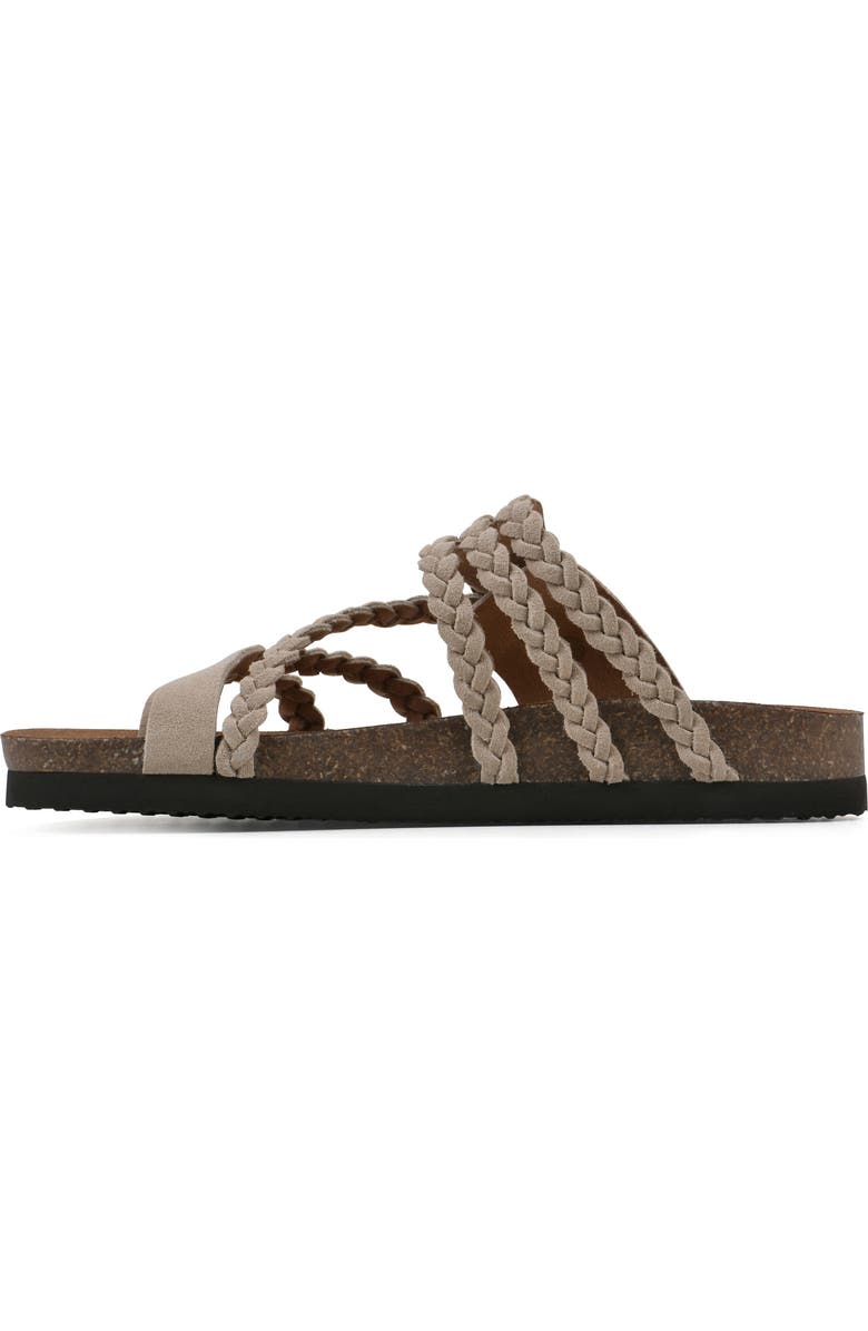 White Mountain Footwear Hayleigh Braided Leather Footbed Sandal, Alternate, color, Sandal Wood/ Suede