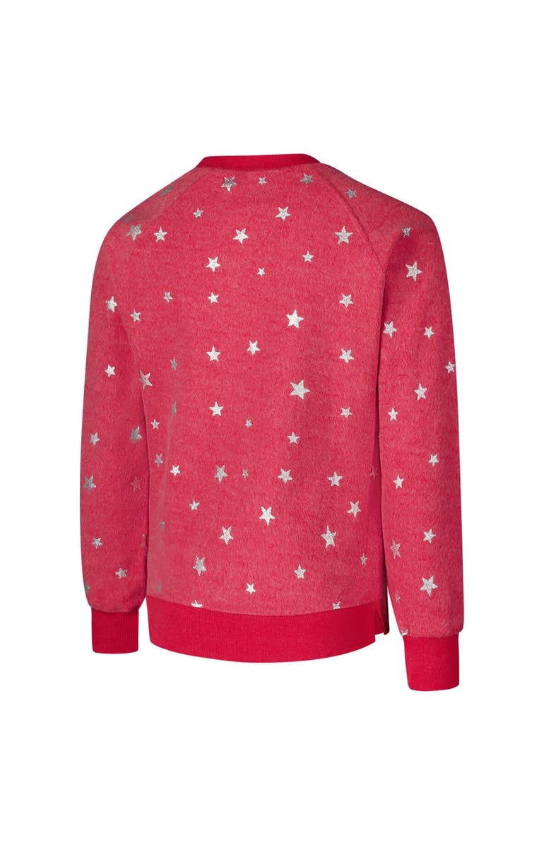 Wes & Willy Youth Wes & Willy Scarlet Ohio State Buckeyes Shimmer Star Reverse Fleece Raglan Pullover Sweatshirt, Alternate, color, Scarlet