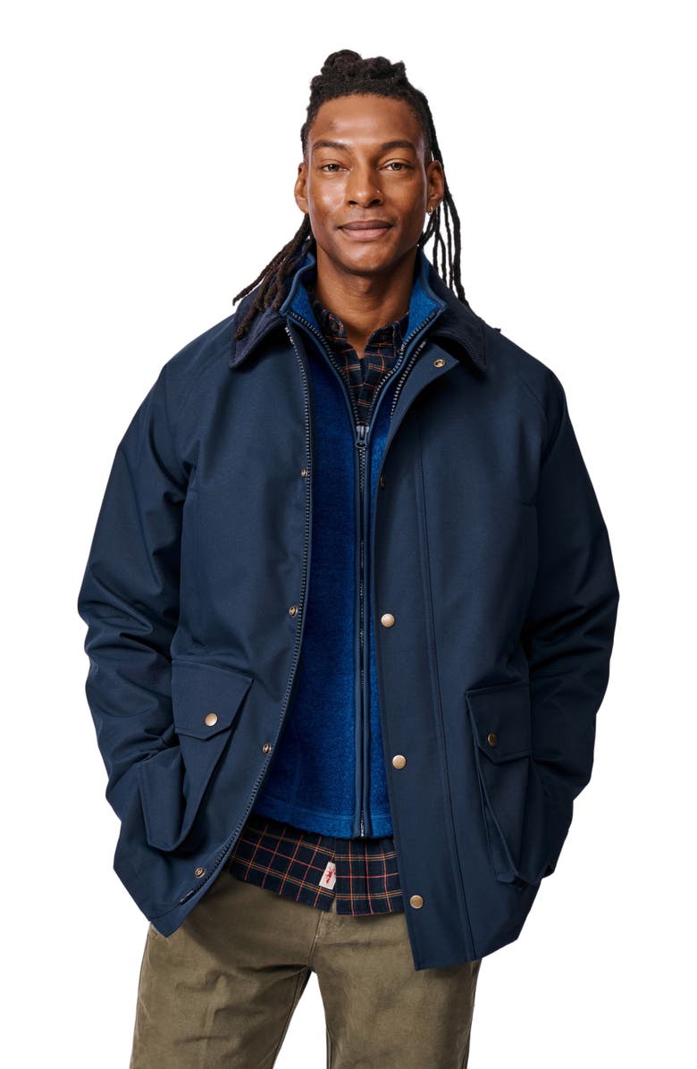 Aubin Derwent Long Sleeve Collared Barn Jacket, Main, color, Navy