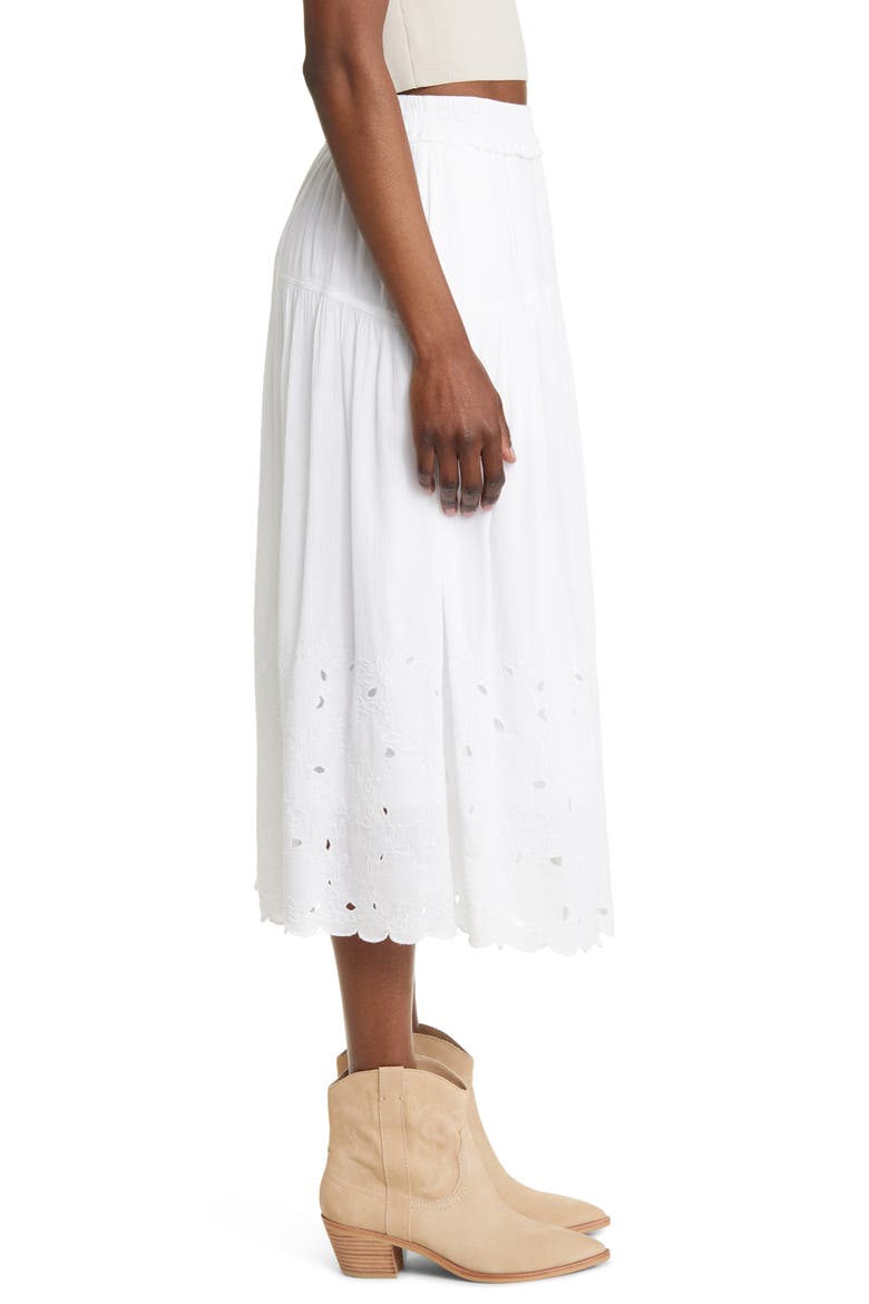 Cotton Blend Eyelet Skirt, Alternate, color, WHITE