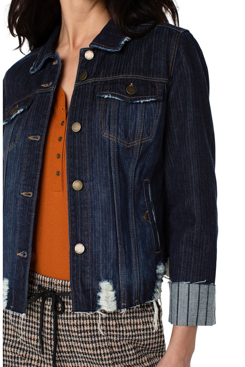 x Living in Yellow Jennifer Raw Edge Cotton Denim Jacket, Alternate, color, ATWOOD