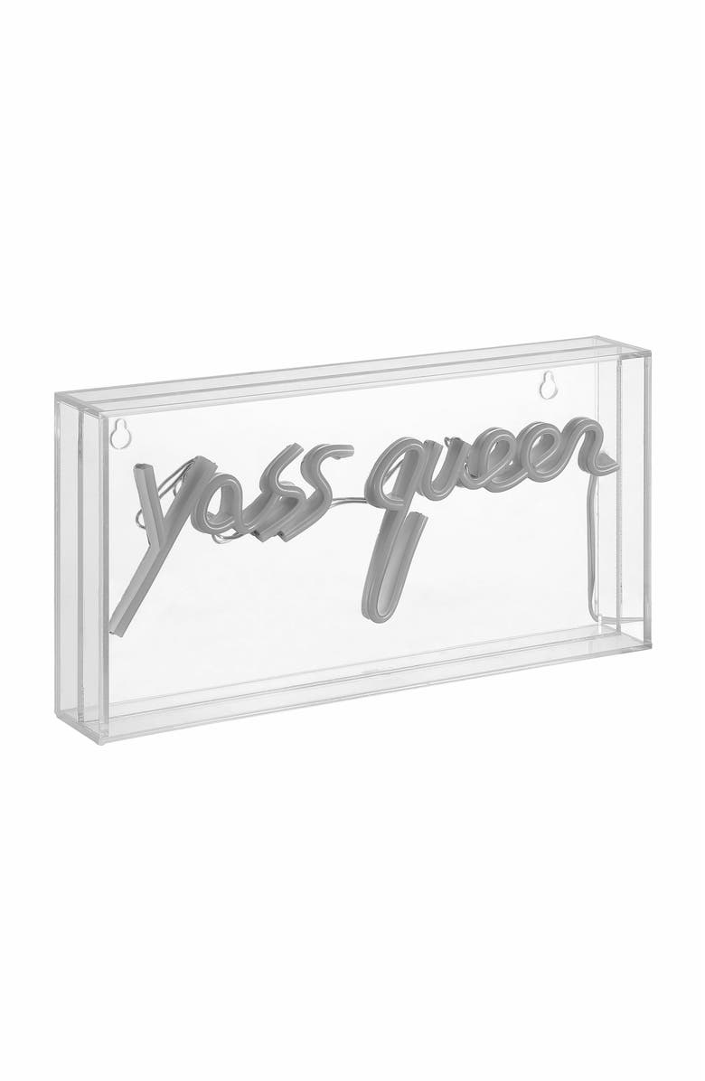 JONATHAN Y Yass Contemporary Glam Acrylic Box USB Operated LED Neon Light, Alternate, color, Pink
