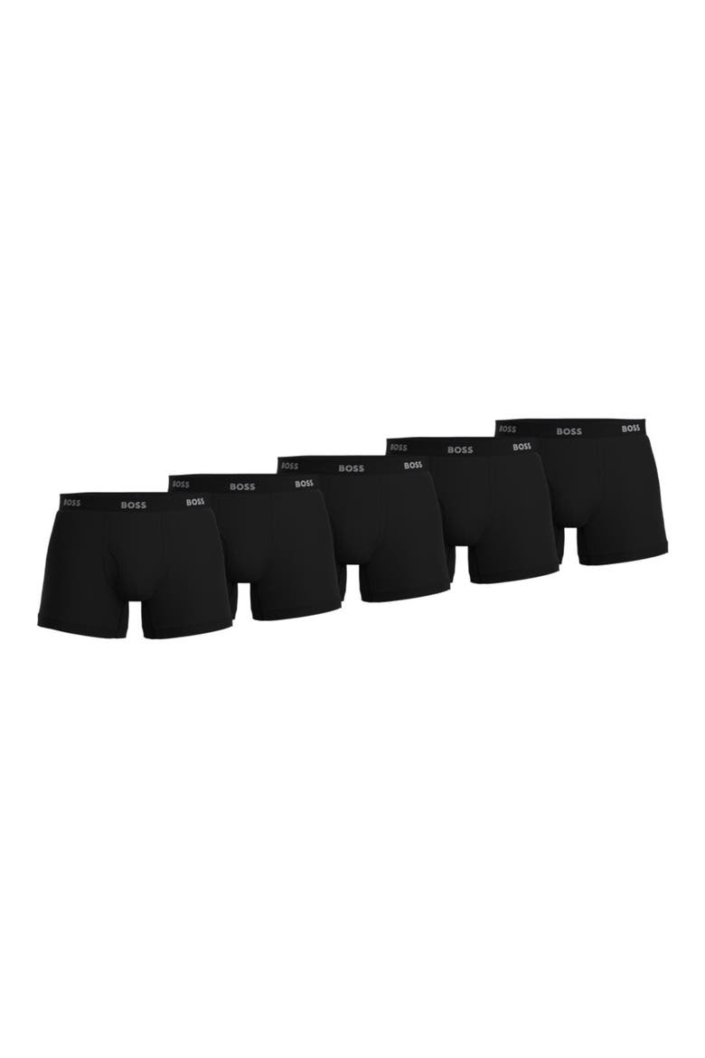 5-Pack Authentic Cotton Boxer Briefs, Main, color, BLACK