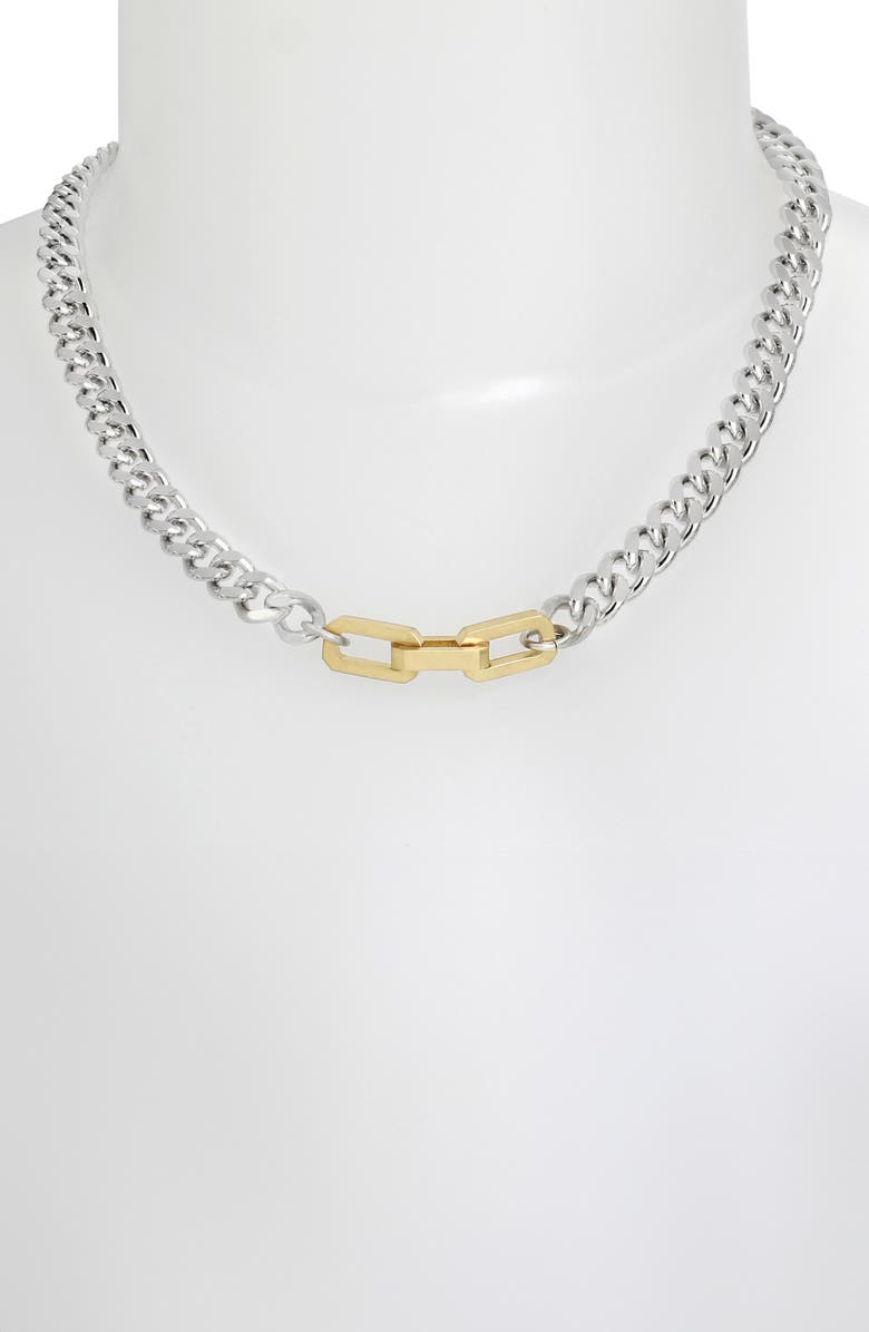 AllSaints Hex Charm Collar Necklace, Alternate, color,