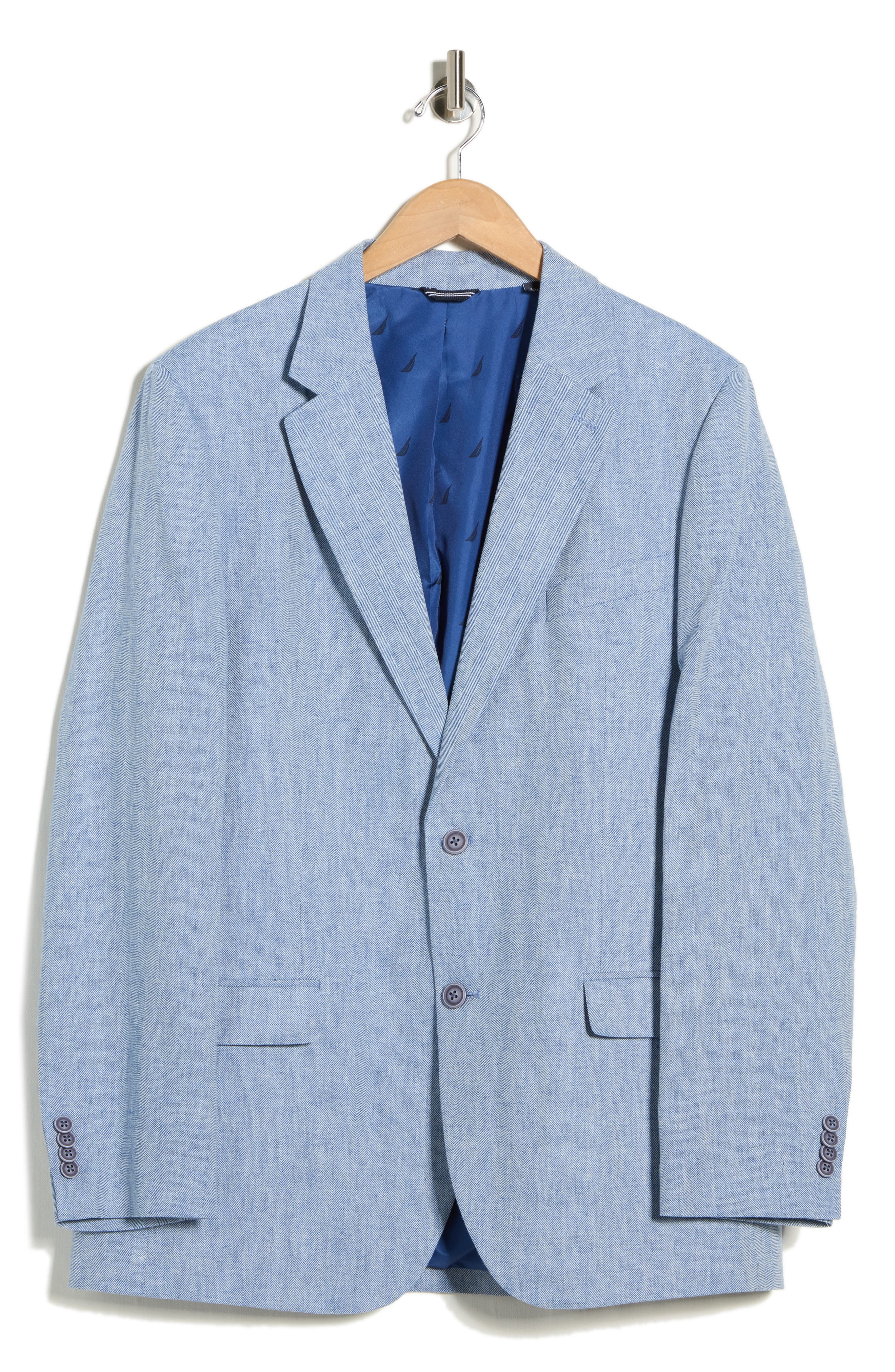 Nautica Brielle Herringbone Cotton & Linen Blend Sport Coat