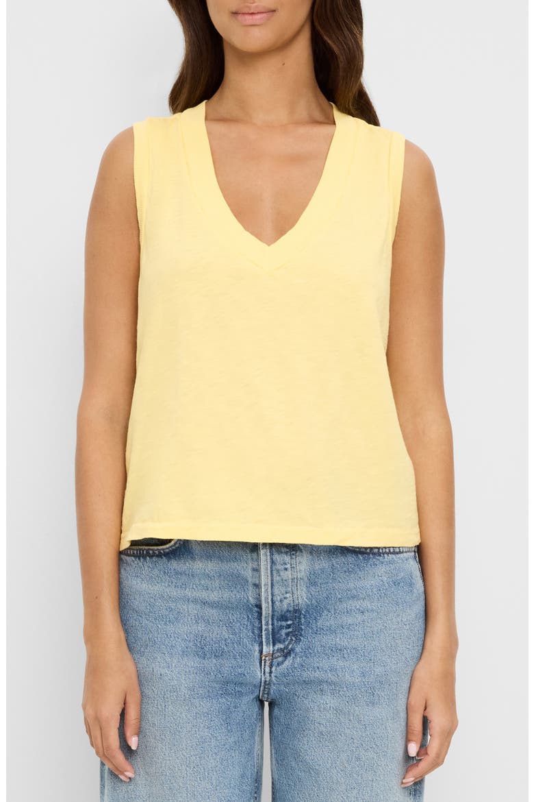 Ira V-Neck Cotton Top, Main, color, MACAW