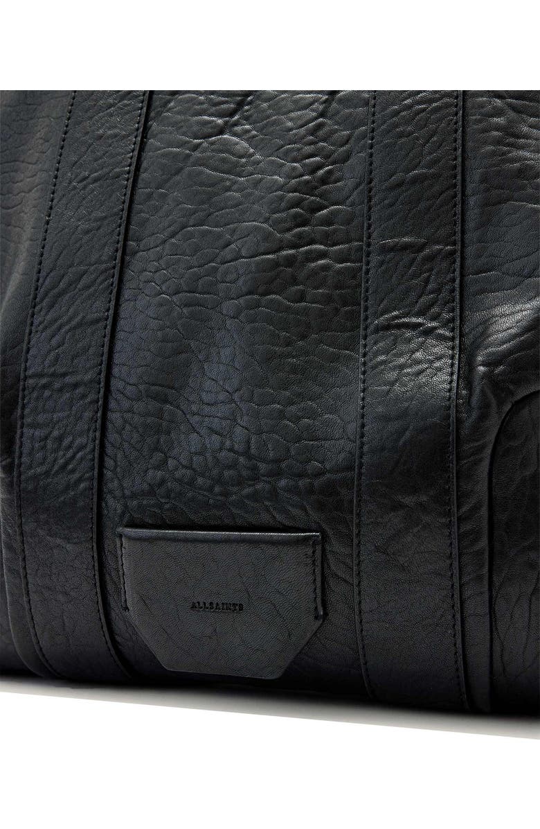 AllSaints Ares Grain Leather Open Tote Bag, Alternate, color, Black
