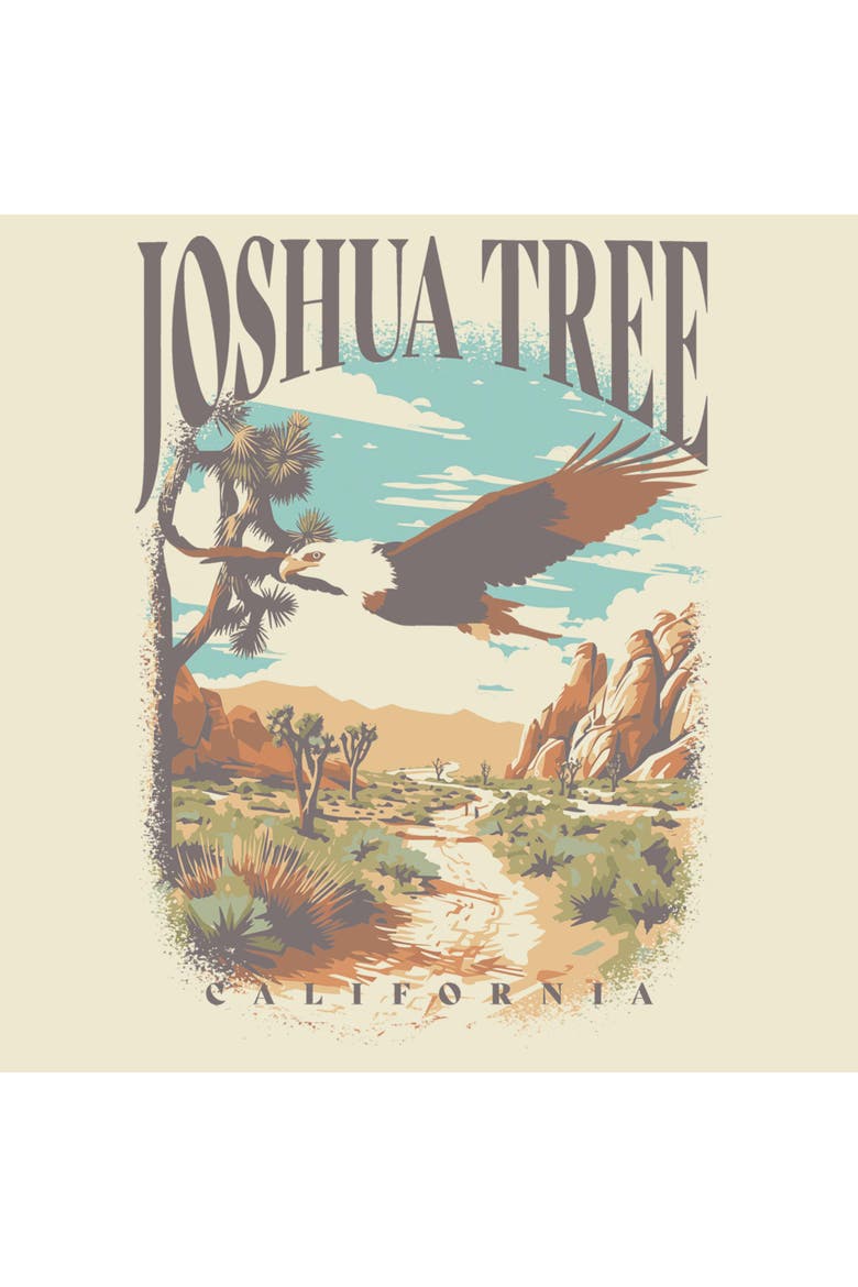 Men's Retro Joshua Tree Eagle Scene Graphic T-Shirt, Alternate, color, Ivory