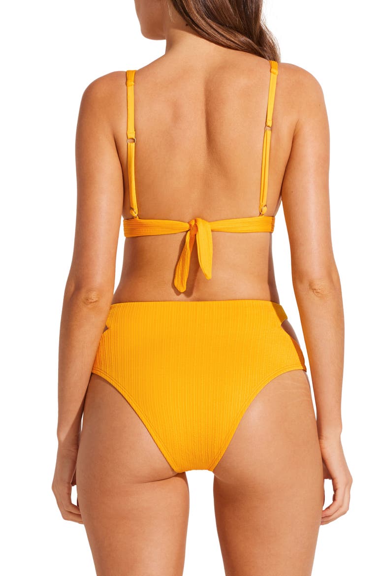 Amara High Waist Bikini Bottoms, Alternate, color, SUNFLOWER