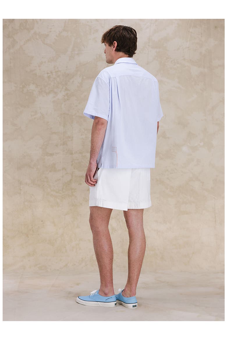 Bowling Linen Short Sleeve Shirt, Alternate, color, Light Blue
