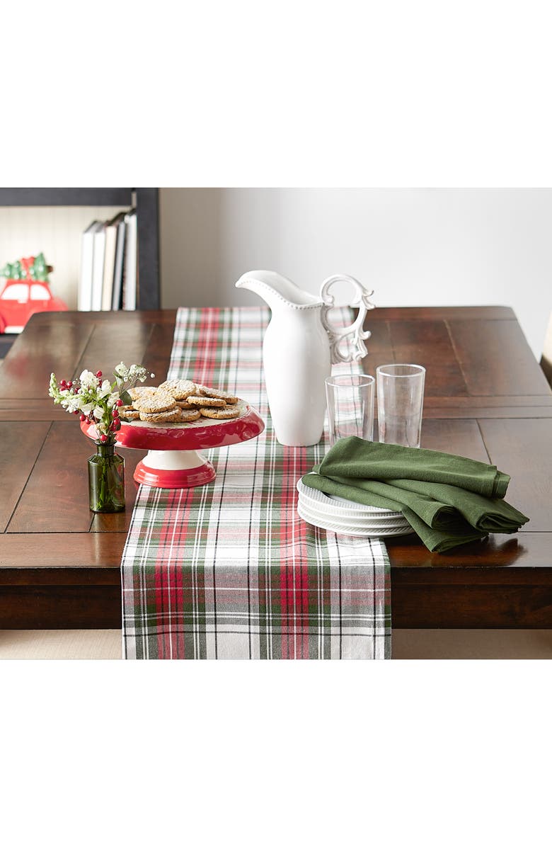 Design Imports Christmas Plaid Cotton Table Runner, Alternate, color, Christmas Plaid