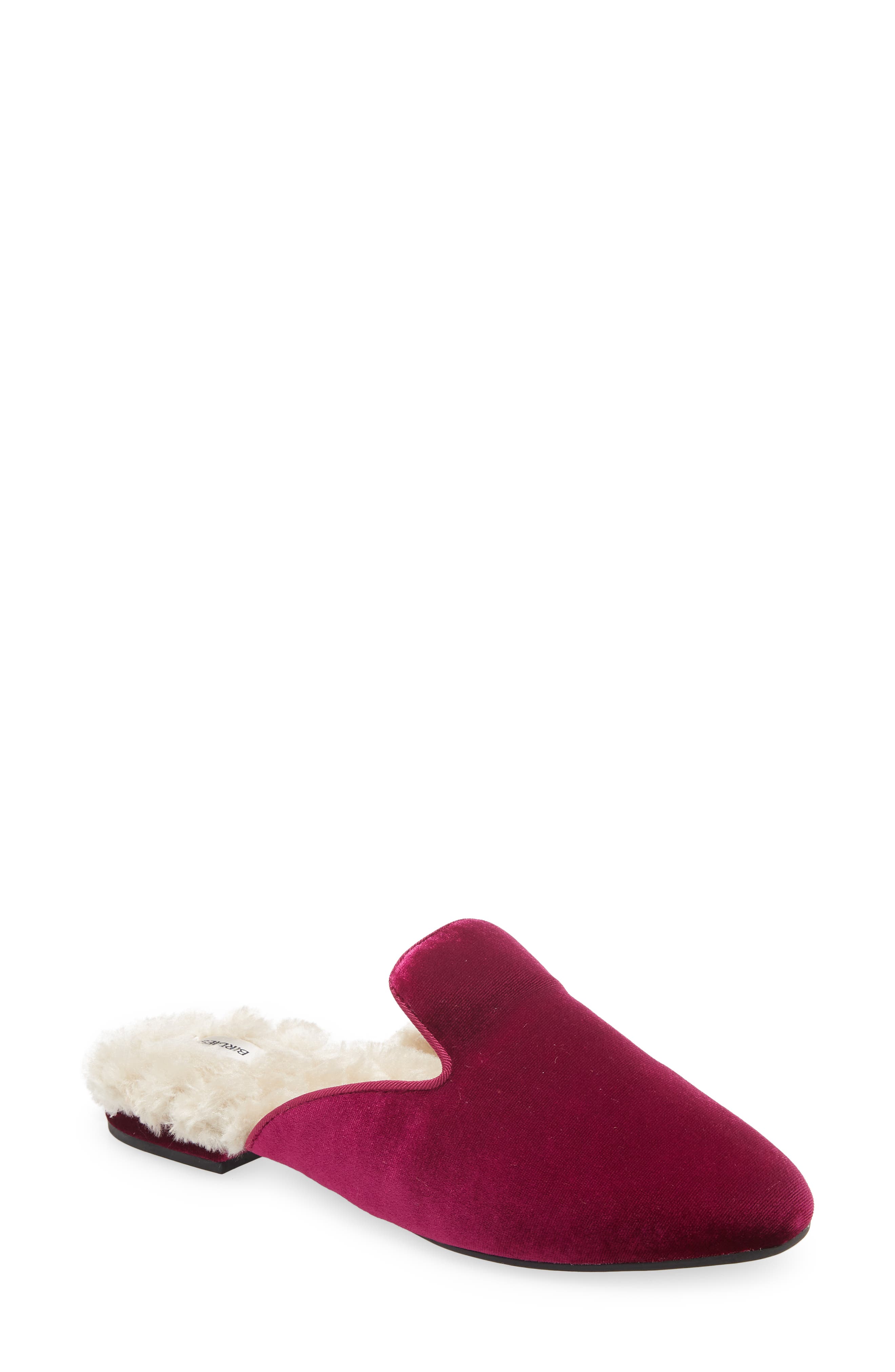Phoebe Faux Fur Mule, Main, color, WILD BERRY FAUX FUR
