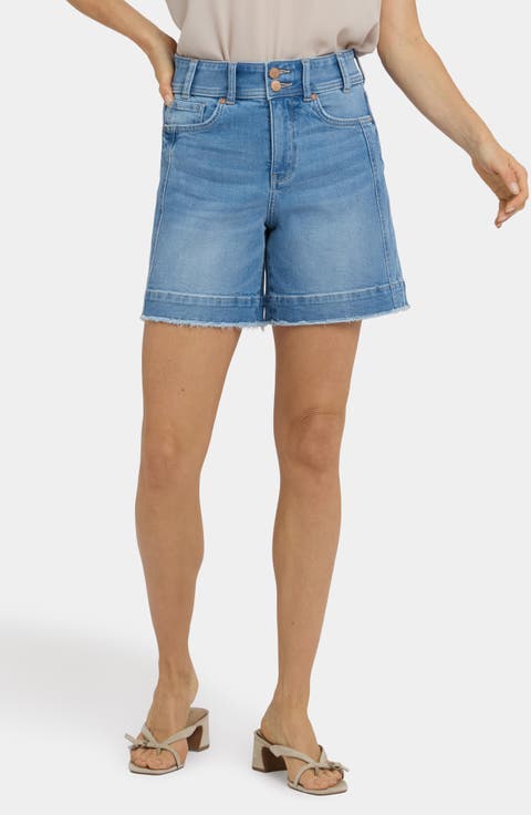 Berkyn Relaxed Fit Raw Hem Denim Shorts