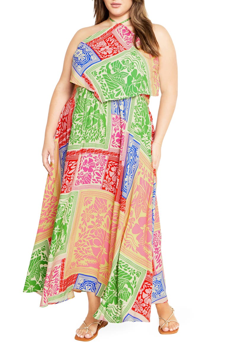 Love Anthem Halter Maxi Dress, Main, color, LOVE ANTHEM